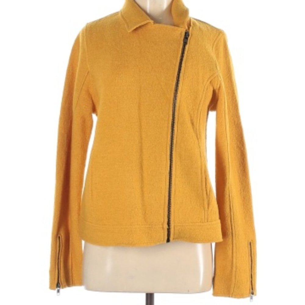 Tahari Women's Yellow Motorcycle Jacket